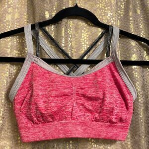 VSX sport ultimate sports bra, red and gray, size S